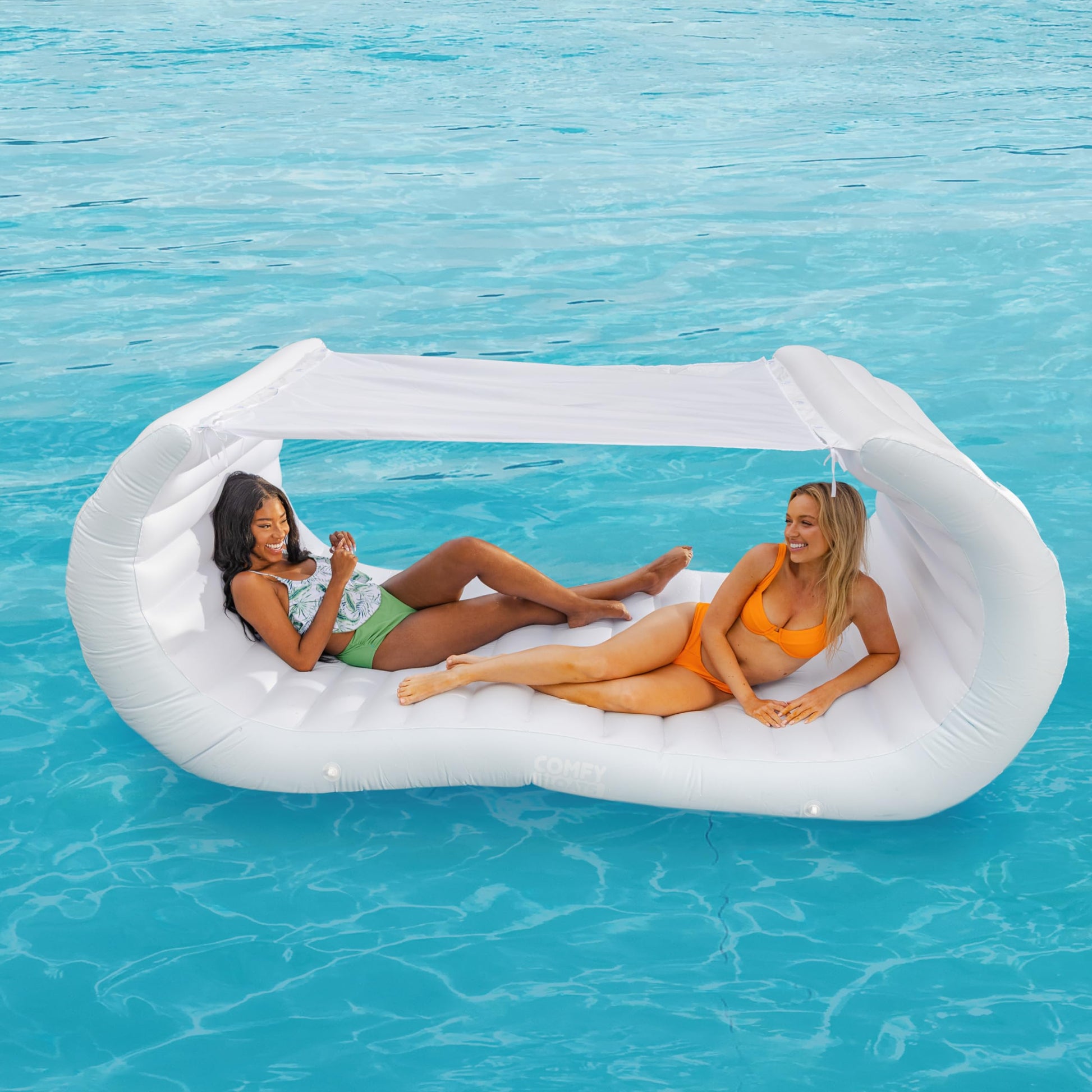 Inflatable Pool Couch - White Floating Cabana