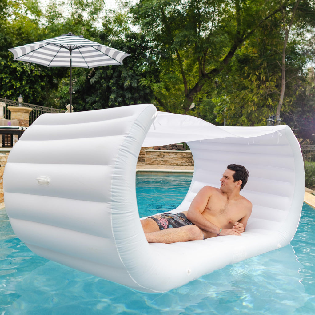 Inflatable Pool Couch - White Floating Cabana