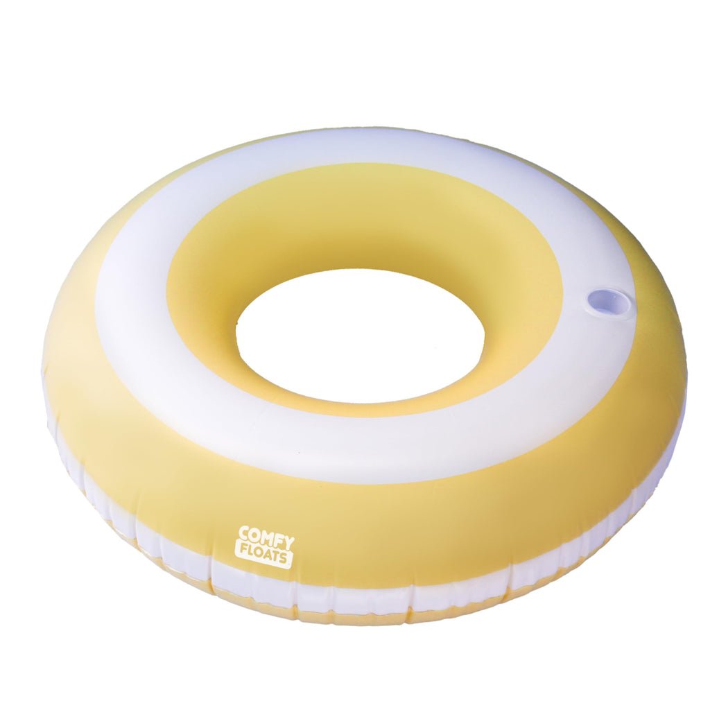 2 Pack of Giant Inflatable Yellow Stripe Tube Floats