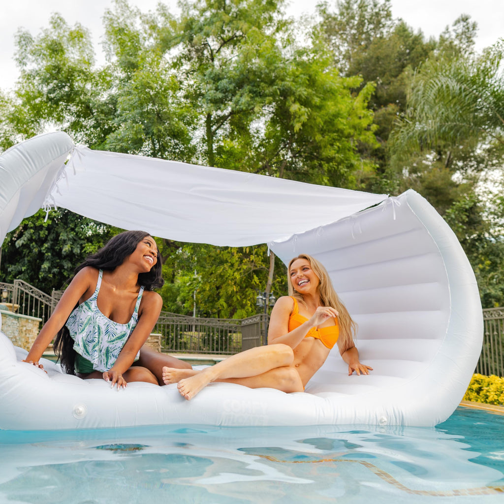 Inflatable Pool Couch - White Floating Cabana