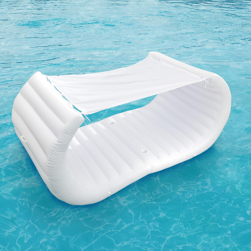 Inflatable Pool Couch - White Floating Cabana