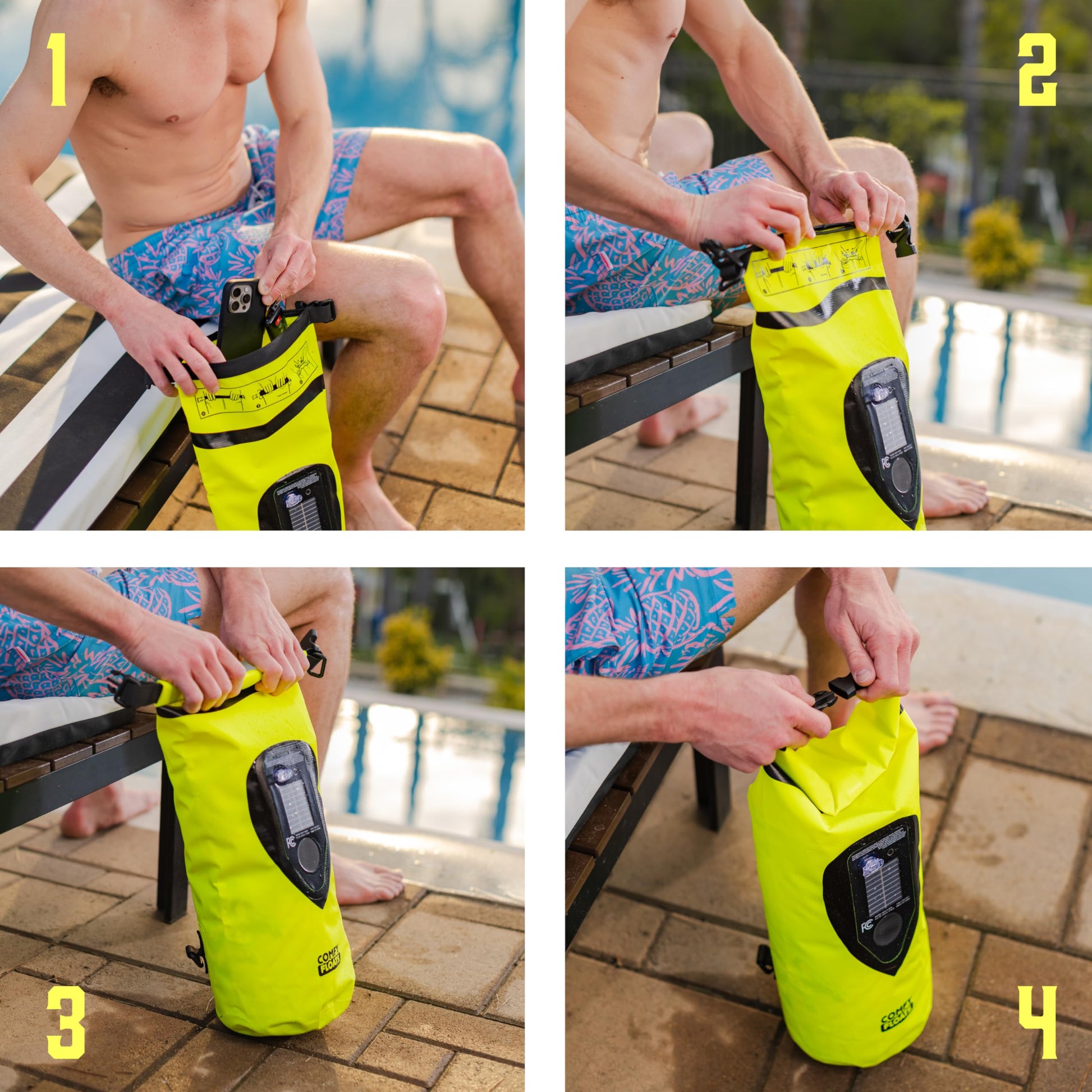 Waterproof Dry Bag with Solar Bluetooth Speaker